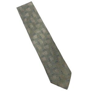 Ermenegildo Zegna Italy Textured Floral Pale Blue/Gray 100% Silk Tie